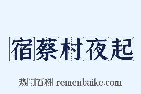 宿蔡村夜起是什么意思的图片
